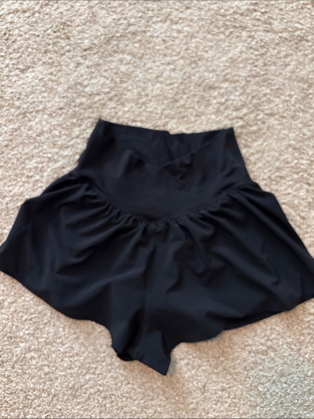 aerie Black Flowy Skort Shorts